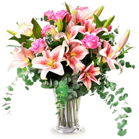 bouquet de fleur lys et rose